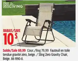 Canadian Tire Sling Zero Gravity Chair, Beige offer