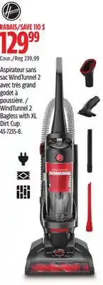 Canadian Tire Hoover WindTunnel 2 Bagless with XL Dirt Cup Upright Vacuums offer