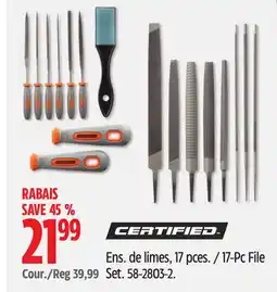 Canadian Tire Certified 17-Pc File Set offer