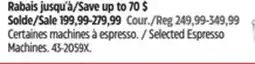 Canadian Tire Selected Espresso Machines offer
