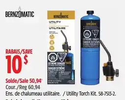 Canadian Tire Bernzomatic Utility Torch Kit offer
