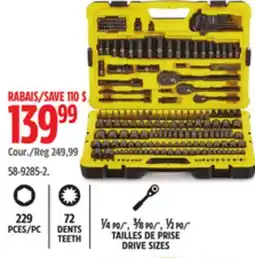 Canadian Tire Stanley Black Chrome Socket Sets offer