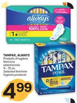 Brunet TAMPAX, ALWAYS Produits d'hygiène féminine sélectionnés offer