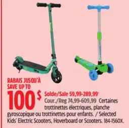 Canadian Tire Selected Kids' Electric Scooters, Hoverboard or Scooters offer