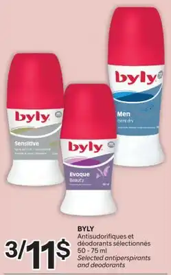 Brunet BYLY Antisudorifiques et déodorants sélectionnés offer