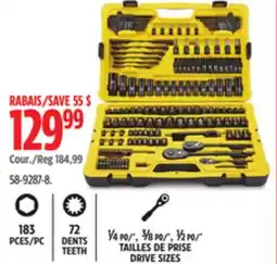 Canadian Tire 183 PC, 72 TEETH, ¼ PO/, ⅜ PO/, ½ PO/ DRIVE SIZES offer