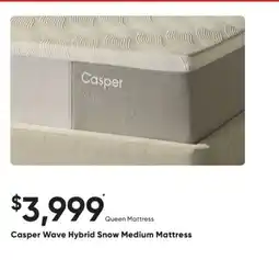 Dormez Vous Casper Wave Hybrid Snow Medium Mattress offer