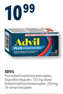 Familiprix ADVIL,acetaminophen, Ibuprofen, 125 mg and Acetaminophen, 250 mg, 36 tablets offer