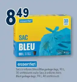 Familiprix Essentiel blue bags fit 90L container 30un offer