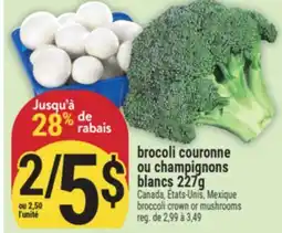 Marché Adonis BROCOLI COURONNE OU CHAMPIGNONS BLANCS | BROCCOLI CROWN OR MUSHROOMS offer