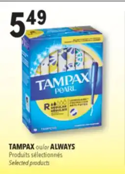 Familiprix Tampax Pearl tampons regular abs 18un offer