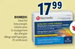 Familiprix Biomedic extra strength allergy relief liquid gels 25un offer