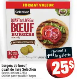 Super C burgers de bœuf quart de livre Selection | Selection quarter pound beef burgers offer