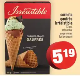 Super C cornets gaufrés Irrésistible | Irrésistible sugar cones for ice cream offer