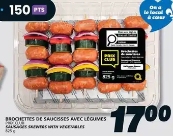 IGA PRIX CLUB SAUSAGES SKEWERS WITH VEGETABLES offer