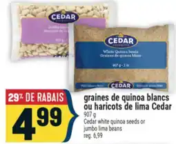 Marché Adonis GRAINES DE QUINOA BLANCS OU HARICOTS DE LIMA CEDAR | CEDAR WHITE QUINOA SEEDS OR JUMBO LIMA BEANS offer