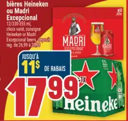 Marché Adonis BIÈRES HEINEKEN OU MADRI EXCEPCIONAL | HEINEKEN OR MADRI EXCEPCIONAL BEERS offer