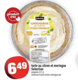 Super C tarte au citron et meringue Selection | Selection frozen lemon meringue pie offer