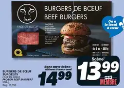 IGA FACE DE BŒUF FROZEN BEEF BURGERS offer