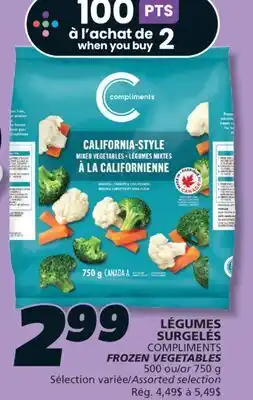 IGA COMPLIMENTS FROZEN VEGETABLES offer