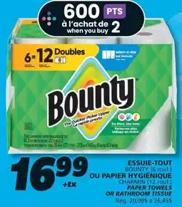 IGA BOUNTY PAPER TOWELS OR BATHROOM TISSUE offer
