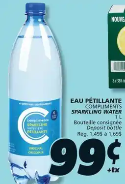 IGA COMPLIMENTS SPARKLING WATER offer
