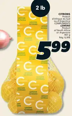 IGA COMPLIMENTS LEMONS offer