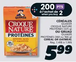 IGA QUAKER CEREAL offer