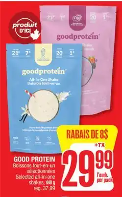 Jean Coutu GOOD PROTEIN Selected all-in-one shakes offer