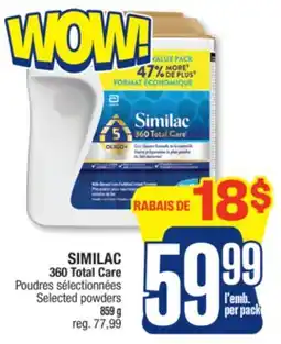 Jean Coutu SIMILAC 360 Total Care Selected powders offer