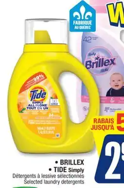 Jean Coutu BRILLEX, TIDE Simply Selected laundry detergents offer