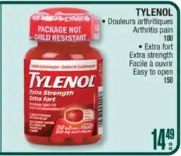 Jean Coutu TYLENOL Arthritis pain 100 • Extra fort Extra strength 150 offer