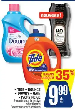 Jean Coutu TIDE, BOUNCE, DOWNY, GAIN, IVORY NEIGE Selected laundry products offer