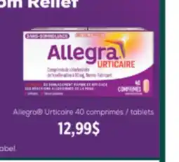Jean Coutu Allegra Urticaire 40 tablets offer