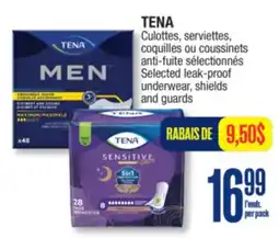 Jean Coutu TENA Selected leak-proof underwear, shields and guards offer