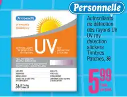 Jean Coutu PERSONNELLE UV ray detection stickers Patches offer