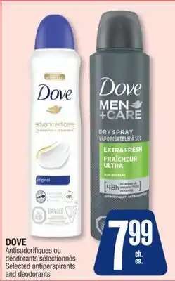 Jean Coutu DOVE Selected antiperspirants and deodorants offer