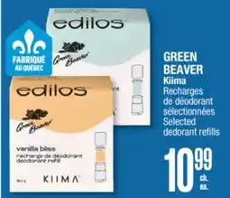 Jean Coutu GREEN BEAVER Selected dedorant refills offer