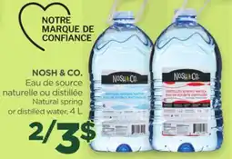 Proxim NOSH & CO. Natural spring or distilled water offer