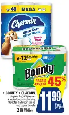 Jean Coutu • BOUNTY • CHARMIN Selected bathroom tissue and paper towels offer