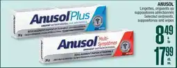 Jean Coutu ANUSOL Selected ointments, suppositories and wipes offer