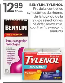 Proxim BENYLIN, TYLENOL Selected relieve cold, cough or flu symptoms products offer
