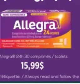 Jean Coutu Allegra 24h 30 tablets offer