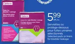 Proxim Option+ Selected pads or liners for bladder leakage offer