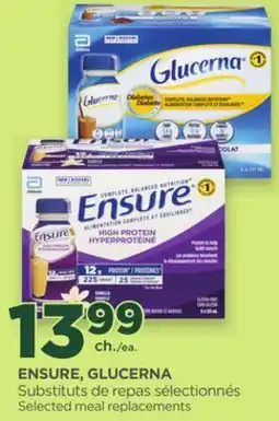 Proxim ENSURE, GLUCERNA Selected meal replacements offer