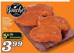 Marché Richelieu côtelettes de porc frais désossées assaisonnées | fresh boneless pork loin chops offer