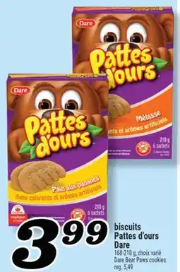 Marché Richelieu Pattes d'ours Dare | Dare Bear Paws cookies offer