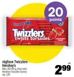 Super C RÉGLISSE TWIZZLERS HERSHEY'S | HERSHEY'S TWIZZLERS LICORICE offer