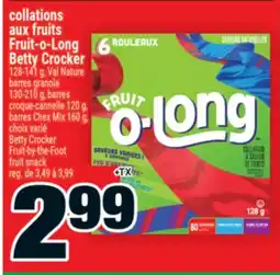 Super C collations aux fruits Fruit-o-Long Betty Crocker | Betty Crocker Fruit-by-the-Foot fruit snack offer