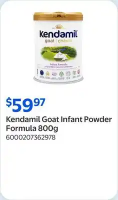 Walmart Kendamil Goat Infant Powder Formula offer